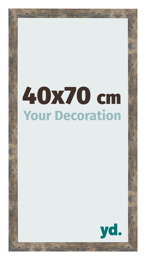 Fotolijst 40x70cm Blauw Goud Gemeleerd MDF Bologna Voorzijde Maat | Yourdecoration.nl