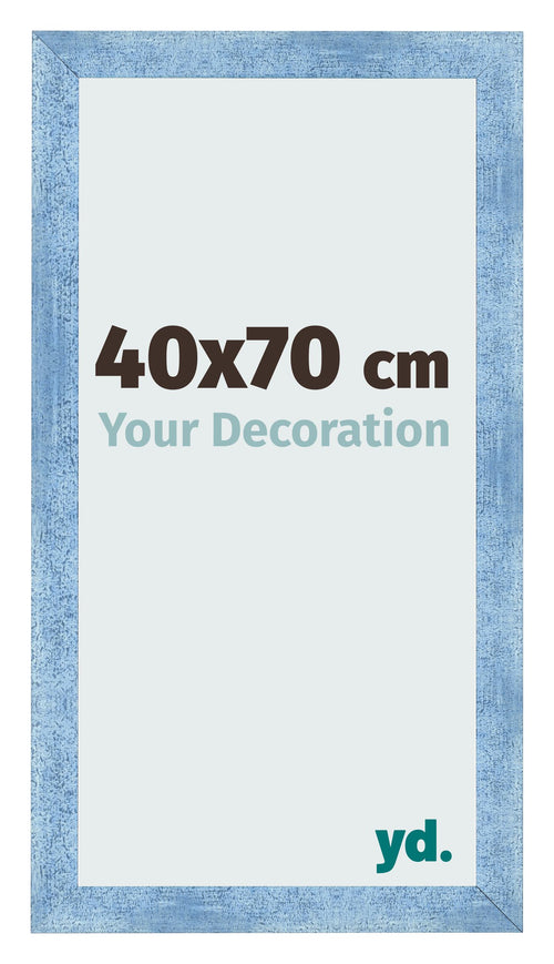 Fotolijst 40x70cm Helder Blauw Geveegd MDF Pisa Voorzijde Maat | Yourdecoration.nl