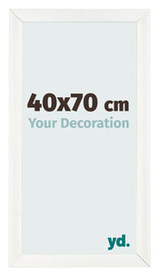 Fotolijst 40x70cm Wit Geveegd MDF Pisa Voorzijde Maat | Yourdecoration.nl