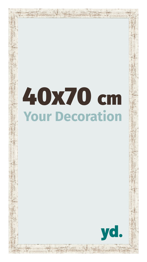Fotolijst 40x70cm Wit Vintage MDF Bologna Voorzijde Maat | Yourdecoration.nl