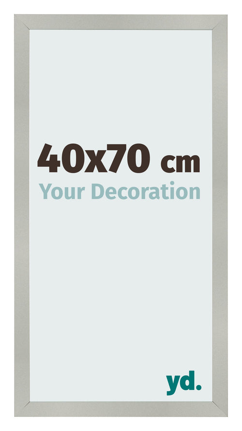 Fotolijst 40x70cm Zilver Mat MDF Bologna Voorzijde Maat | Yourdecoration.nl
