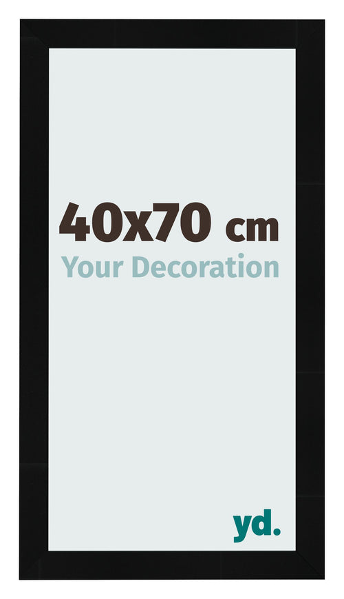 Fotolijst 40x70cm Zwart Hoogglans MDF Pisa Voorzijde Maat | Yourdecoration.nl