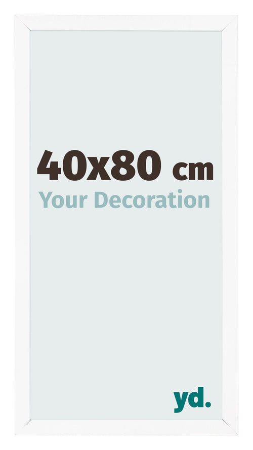 Fotolijst 40x80 cm Wit Mat MDF Bologna Voorzijde Maat | Yourdecoration.nl