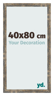 Fotolijst 40x80cm Blauw Goud Gemeleerd MDF Bologna Voorzijde Maat | Yourdecoration.nl