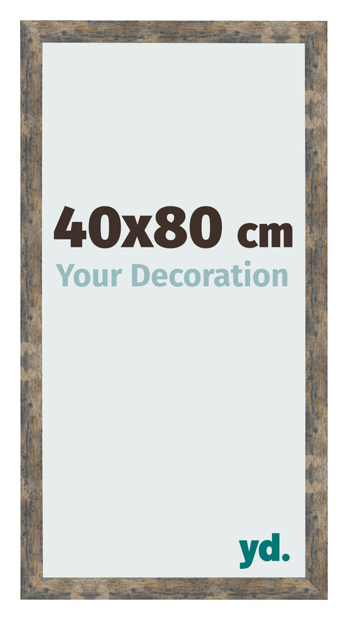 Fotolijst 40x80cm Blauw Goud Gemeleerd MDF Bologna Voorzijde Maat | Yourdecoration.nl