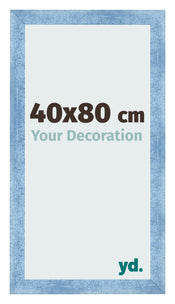 Fotolijst 40x80cm Helder Blauw Geveegd MDF Pisa Voorzijde Maat | Yourdecoration.nl