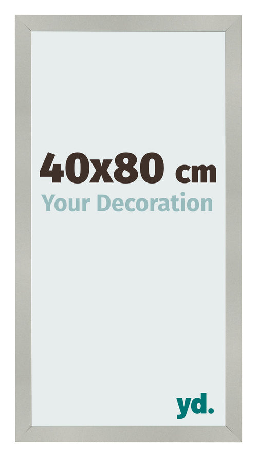 Fotolijst 40x80cm Zilver Mat MDF Bologna Voorzijde Maat | Yourdecoration.nl