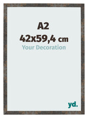 Fotolijst 42x59 4 cm A2 Geoxideerd Metaal MDF Bologna Voorzijde Maat | Yourdecoration.nl