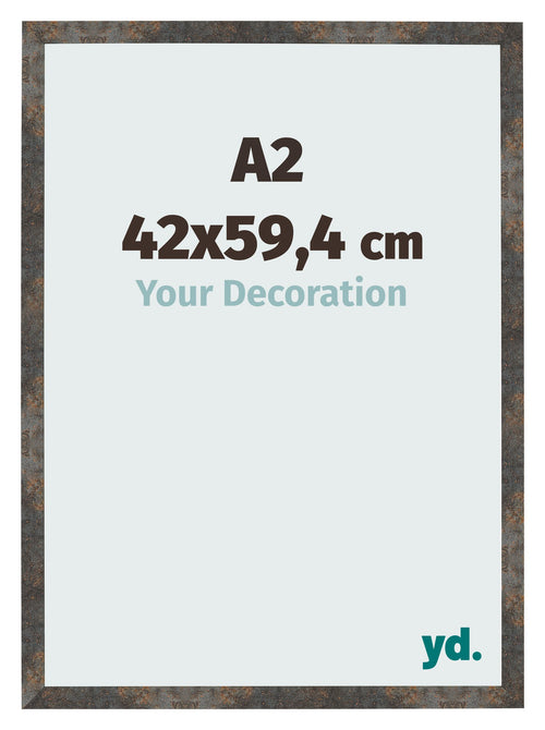Fotolijst 42x59 4 cm A2 Geoxideerd Metaal MDF Bologna Voorzijde Maat | Yourdecoration.nl