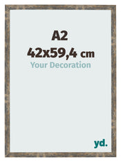 Fotolijst 42x59 4cm A2 Blauw Goud Gemeleerd MDF Bologna Voorzijde Maat | Yourdecoration.nl