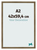 Fotolijst 42x59 4cm A2 Brons Decor MDF Bologna Voorzijde Maat | Yourdecoration.nl