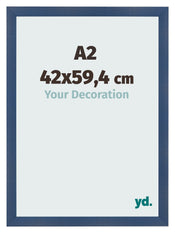 Fotolijst 42x59 4cm A2 Donkerblauw Geveegd MDF Pisa Voorzijde Maat | Yourdecoration.nl