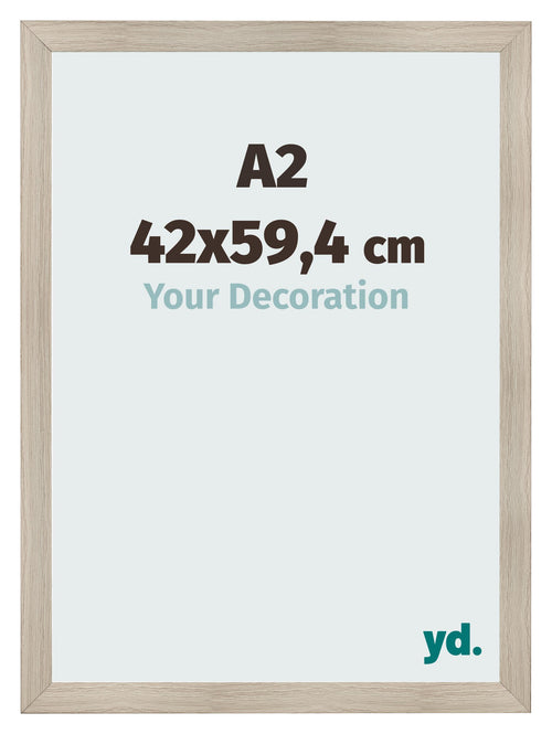 Fotolijst 42x59 4cm A2 Eiken Licht MDF Pisa Voorzijde Maat | Yourdecoration.nl