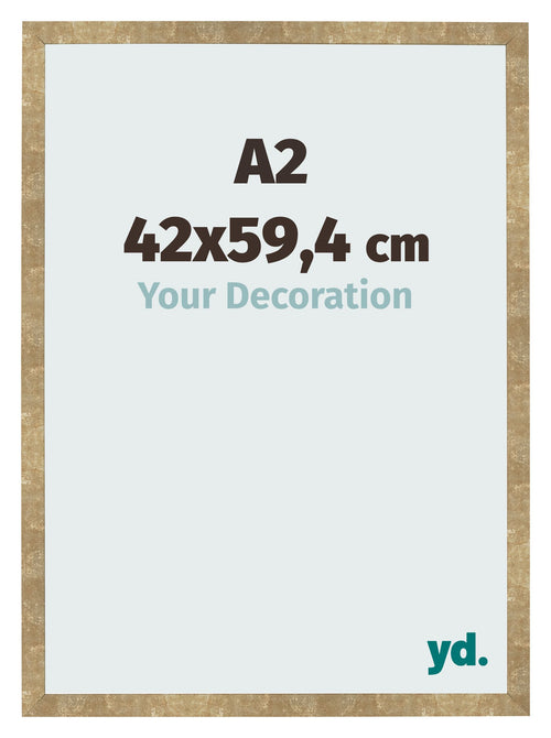 Fotolijst 42x59 4cm A2 Goud Antiek MDF Bologna Voorzijde Maat | Yourdecoration.nl