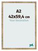 Fotolijst 42x59 4cm A2 Goud Antiek MDF Bologna Voorzijde Maat | Yourdecoration.nl