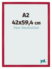 Fotolijst 42x59 4cm A2 Rood MDF Bologna Voorzijde Maat | Yourdecoration.nl