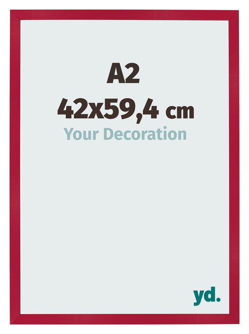 Fotolijst 42x59 4cm A2 Rood MDF Bologna Voorzijde Maat | Yourdecoration.nl