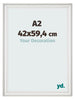 Fotolijst 42x59 4cm A2 Wit Geveegd MDF Lazio Voorzijde Maat | Yourdecoration.nl