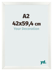 Fotolijst 42x59 4cm A2 Wit Geveegd MDF Pisa Voorzijde Maat | Yourdecoration.nl