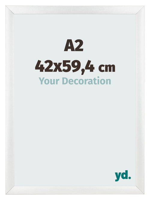 Fotolijst 42x59 4cm A2 Wit Hoogglans MDF Pisa Voorzijde Maat | Yourdecoration.nl