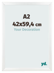 Fotolijst 42x59 4cm A2 Wit Mat MDF Pisa Voorzijde Maat | Yourdecoration.nl