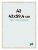Fotolijst 42x59 4cm A2 Wit Vintage MDF Bologna Voorzijde Maat | Yourdecoration.nl