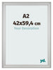 Fotolijst 42x59 4cm A2 Zilver Mat MDF Lazio Voorzijde Maat | Yourdecoration.nl