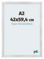 Fotolijst 42x59 4cm A2 Zilver Mat MDF Pisa Voorzijde Maat | Yourdecoration.nl