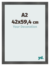 Fotolijst 42x59 4cm A2 Zwart Mat MDF Pisa Voorzijde Maat | Yourdecoration.nl