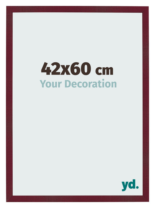 Fotolijst 42x60 cm Wijnrood Geveegd MDF Bologna Voorzijde Maat | Yourdecoration.nl