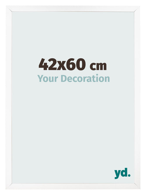 Fotolijst 42x60 cm Wit Mat MDF Bologna Voorzijde Maat | Yourdecoration.nl