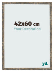 Fotolijst 42x60cm Blauw Goud Gemeleerd MDF Bologna Voorzijde Maat | Yourdecoration.nl