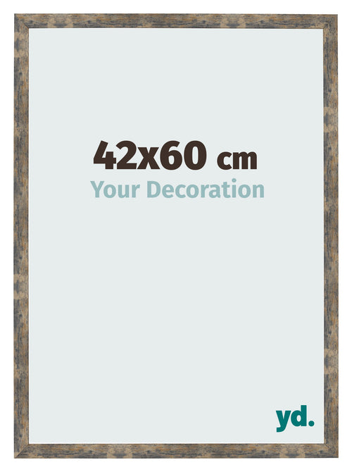 Fotolijst 42x60cm Blauw Goud Gemeleerd MDF Bologna Voorzijde Maat | Yourdecoration.nl
