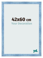 Fotolijst 42x60cm Helder Blauw Geveegd MDF Pisa Voorzijde Maat | Yourdecoration.nl