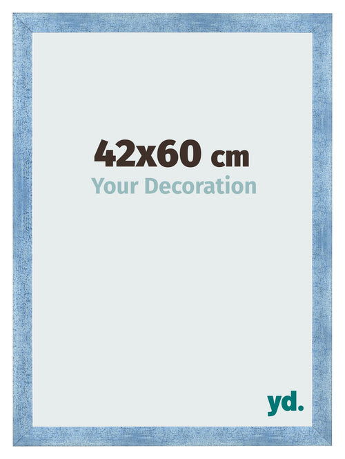 Fotolijst 42x60cm Helder Blauw Geveegd MDF Pisa Voorzijde Maat | Yourdecoration.nl