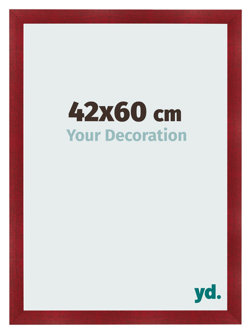 Fotolijst 42x60cm Wijnrood Geveegd MDF Pisa Voorzijde Maat | Yourdecoration.nl