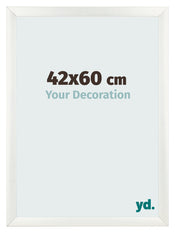 Fotolijst 42x60cm Wit Geveegd MDF Pisa Voorzijde Maat | Yourdecoration.nl