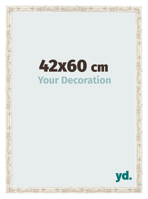 Fotolijst 42x60cm Wit Vintage MDF Bologna Voorzijde Maat | Yourdecoration.nl