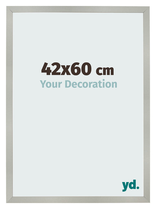 Fotolijst 42x60cm Zilver Mat MDF Bologna Voorzijde Maat | Yourdecoration.nl