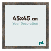 Fotolijst 45x45 cm Geoxideerd Metaal MDF Bologna Voorzijde Maat | Yourdecoration.nl