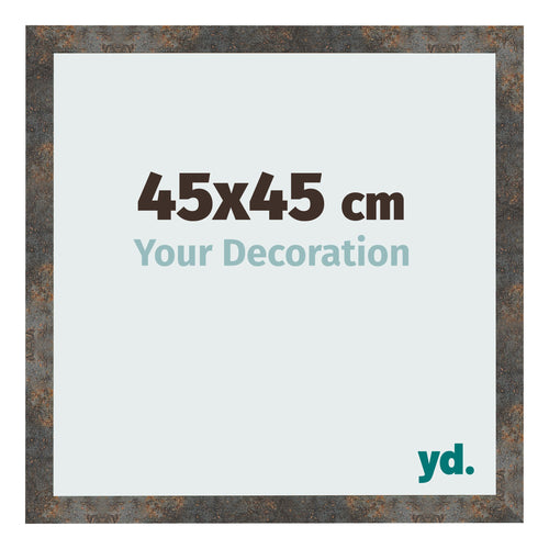 Fotolijst 45x45 cm Geoxideerd Metaal MDF Bologna Voorzijde Maat | Yourdecoration.nl
