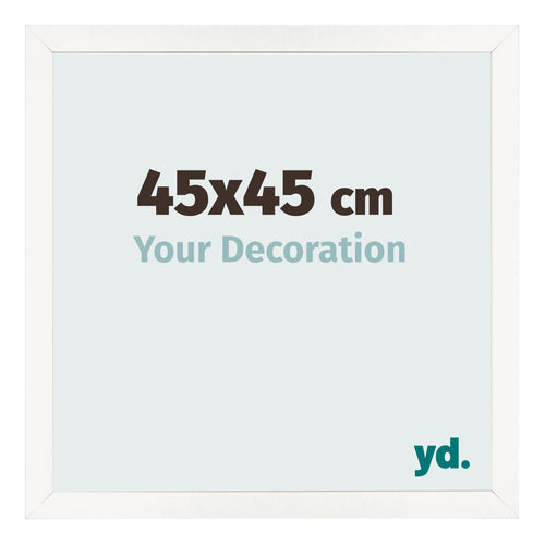 Fotolijst 45x45 cm Wit Hoogglans MDF Bologna Voorzijde Maat | Yourdecoration.nl