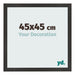 Fotolijst 45x45 cm Zwart Mat MDF Bologna Voorzijde Maat | Yourdecoration.nl