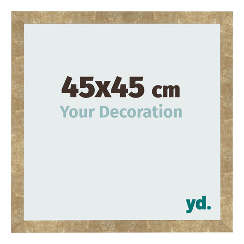 Fotolijst 45x45cm Goud Antiek MDF Bologna Voorzijde Maat | Yourdecoration.nl