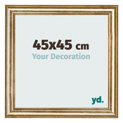 Fotolijst 45x45cm Goud Antiek MDF Lazio Voorzijde Maat | Yourdecoration.nl