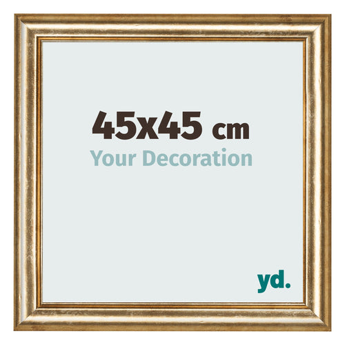 Fotolijst 45x45cm Goud Antiek MDF Lazio Voorzijde Maat | Yourdecoration.nl