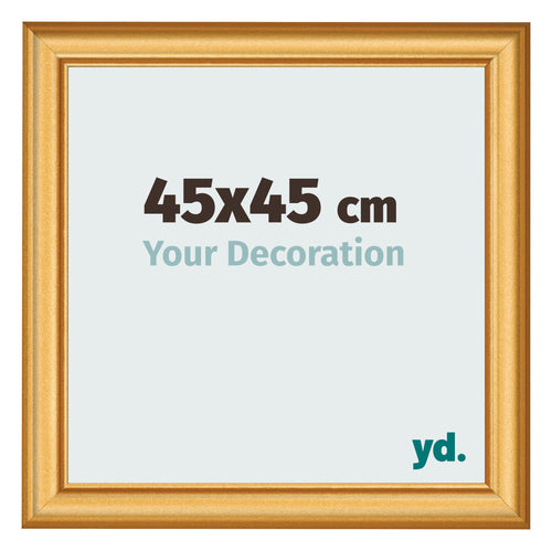 Fotolijst 45x45cm Goud Mat MDF Lazio Voorzijde Maat | Yourdecoration.nl