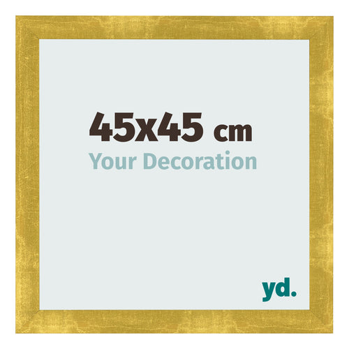 Fotolijst 45x45cm Goud Vintage MDF Pisa Voorzijde Maat | Yourdecoration.nl