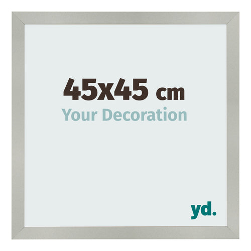 Fotolijst 45x45cm Zilver Mat MDF Bologna Voorzijde Maat | Yourdecoration.nl