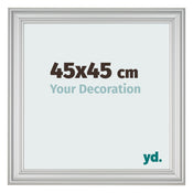 Fotolijst 45x45cm Zilver Mat MDF Lazio Voorzijde Maat | Yourdecoration.nl